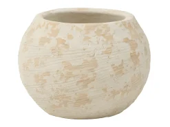 Clearance LANA DECO Maceta rustica arcilla blanco Alt. 17 cm Beige