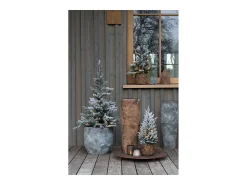 Discount J-Line Maceta áspera de metal 40x40x37cm Gris