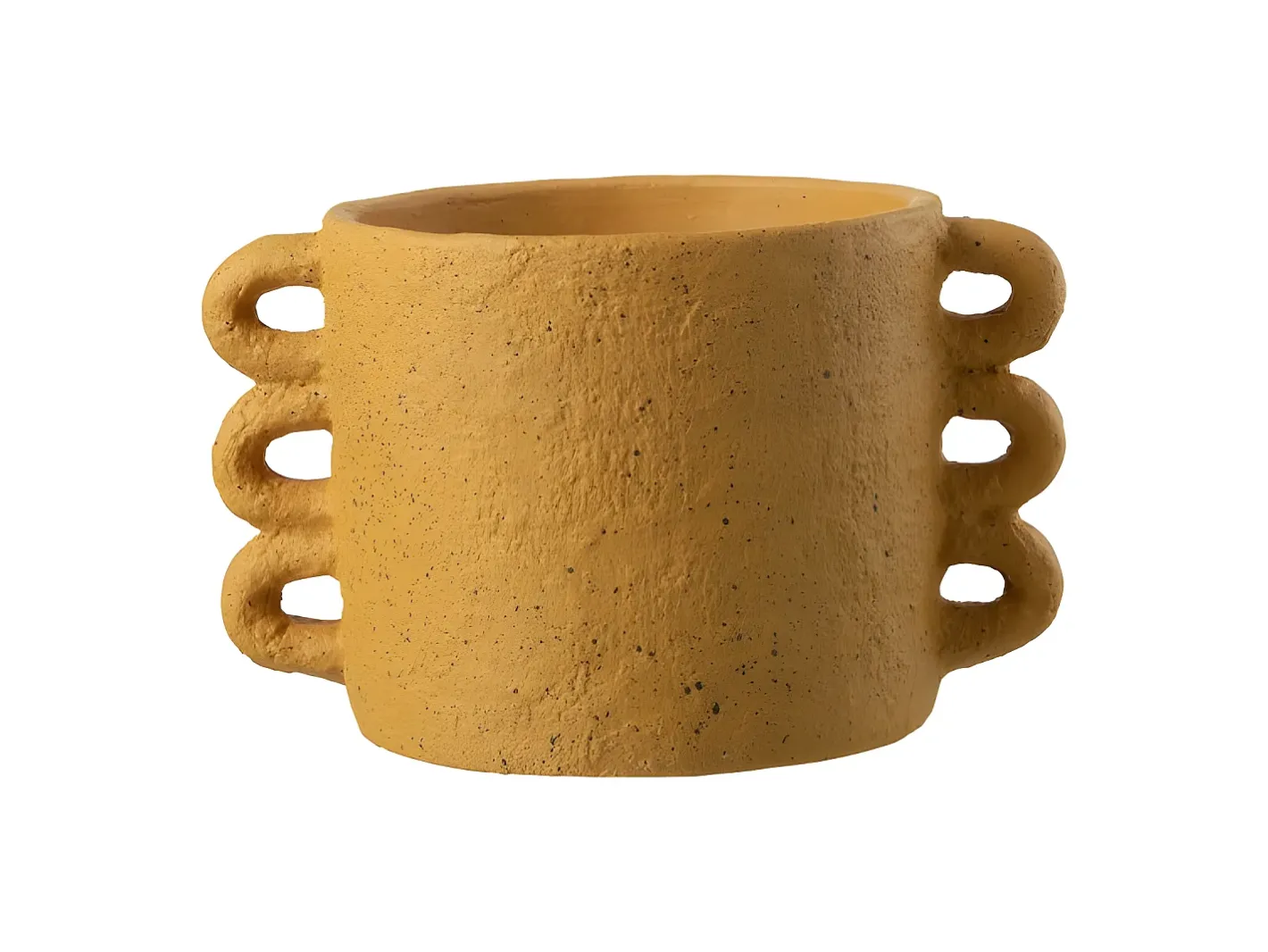 J-Line Macetero de cemento ocre de 32.5x23x20 cm Marru00f3n Hot