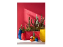 J-Line Macetero-Macetero de cerámica 50*44*60 cm Azul