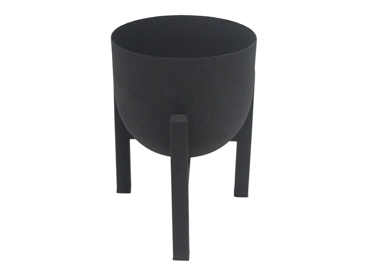 OZAIA Macetero-Macetero de pie de metal - D. 18 x Alt. 25,5 cm - mate - ZARIWI Negro