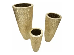 Discount Macetero Glasy Tris Cm Ø50,8X114,9-40X92,7-29,8X70,5 Dorado