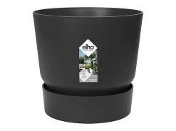 New ELHO Macetero redondo 25 - Exterior Ø 24,48 x 23,31 cm - Living Negro