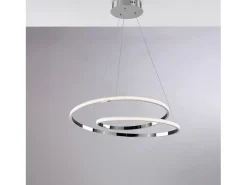 Lámpara Suspendida-Malena Suspensión en metal y aluminio cromado pulido con LED integrado y cables eléctricos regulables 115 Ø50 BL247-SCR Plateado
