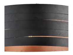 Lámpara Suspendida-Mambo - Lámpara colgante negra exterior negro, interior cobre antiguo y cables orientables, 3 luces Ø45 Cobrizo