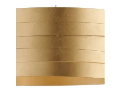 Lámpara Suspendida-Mambo - Lámpara de suspensión en hierro lacado blanco con decoración. Oro antiguo y cables de acero regulables 3 luces 120 - Ø45 - BL157-3-ORO Dorado