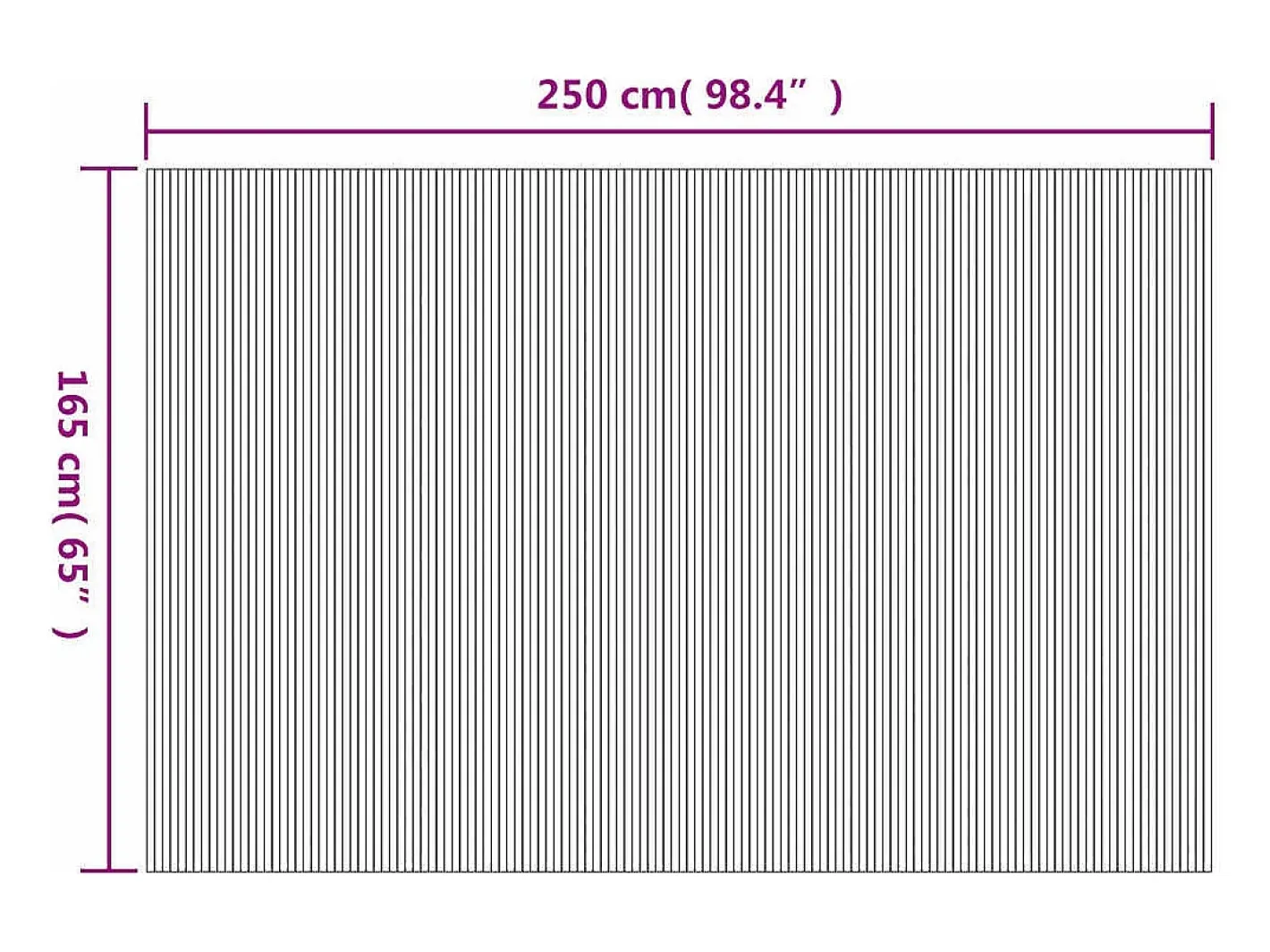 Biombo-Mampara de bambú 250 x 165 cm Natural Beige