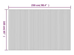 Mampara de bambú natural 250x165 cm Marru00f3n Outlet