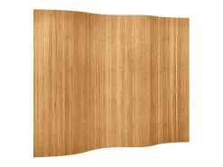 Mampara de bambú natural 250x165 cm Marru00f3n Outlet