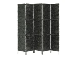 Biombo-Mampara divisoria 5 paneles 193x160 cm Jacinto de agua Negro