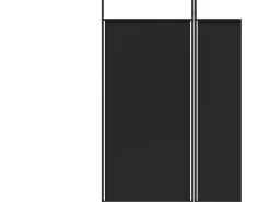 Mampara divisoria 6 paneles Tela Negra 300x220 cm Negro