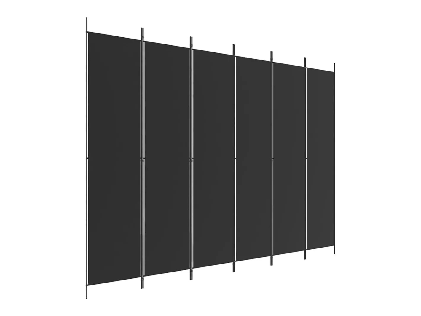 Mampara divisoria 6 paneles Tela Negra 300x220 cm Negro