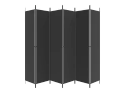 Mampara divisoria 6 paneles Tela Negra 300x220 cm Negro