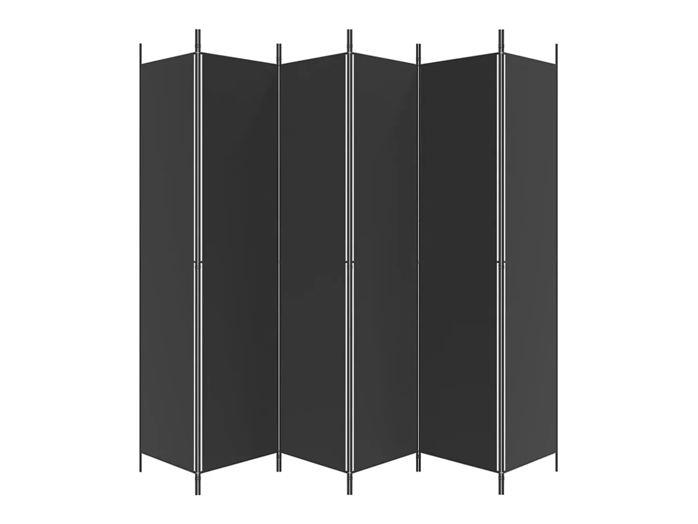 Mampara divisoria 6 paneles Tela Negra 300x220 cm Negro
