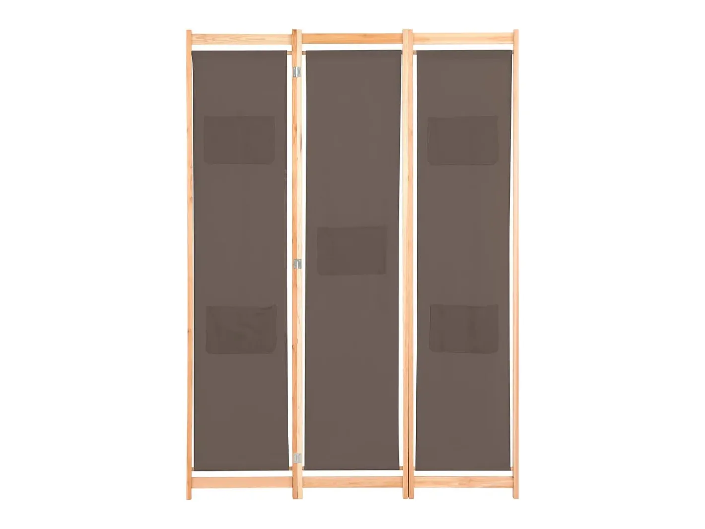 Biombo-Mampara divisoria de 3 paneles Marrón 120x170x4 cm Tela Marru00f3n