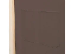 Biombo-Mampara divisoria de 3 paneles Marrón 120x170x4 cm Tela Marru00f3n