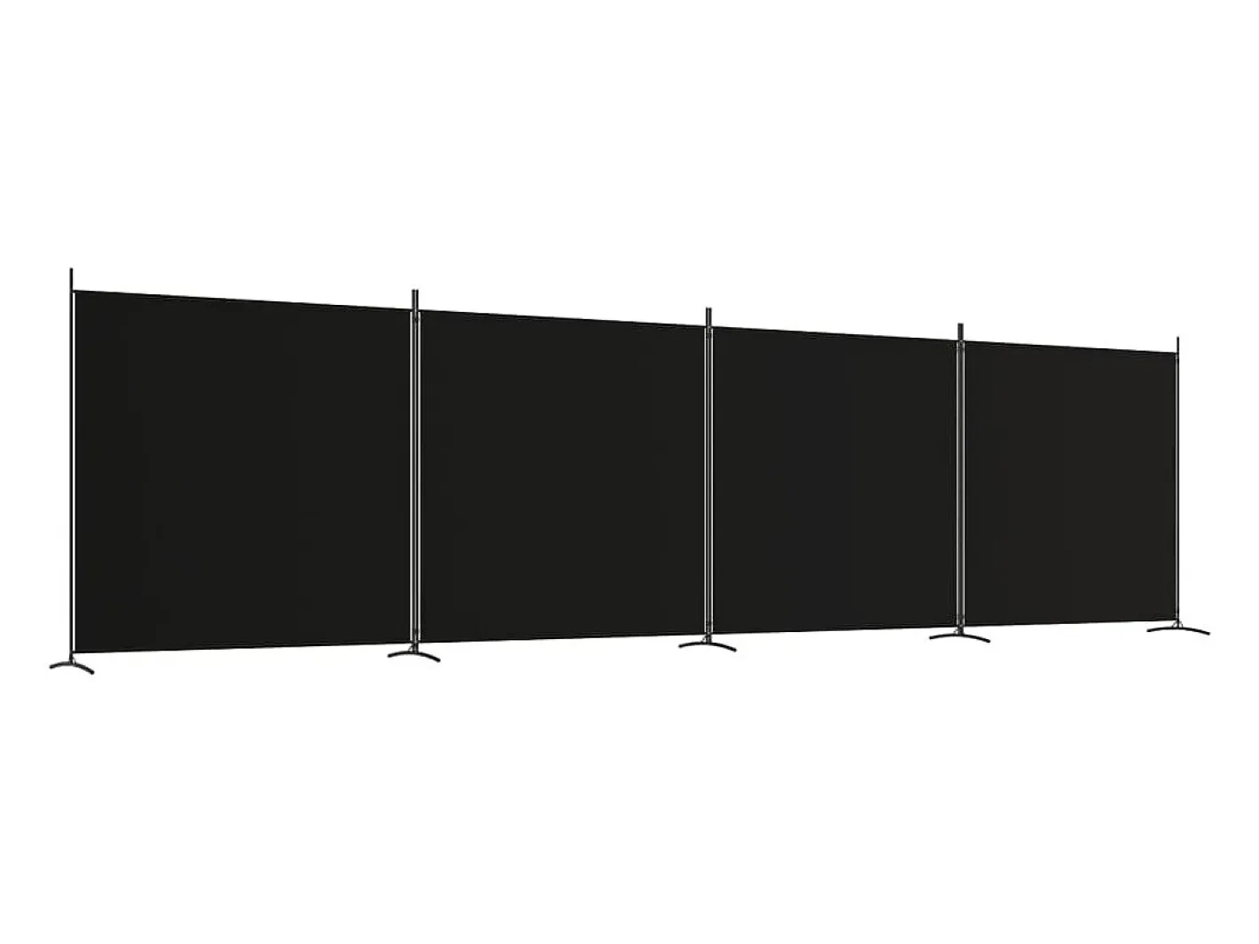 Mampara divisoria de 4 paneles Tela Negra 698x180 cm Negro Hot