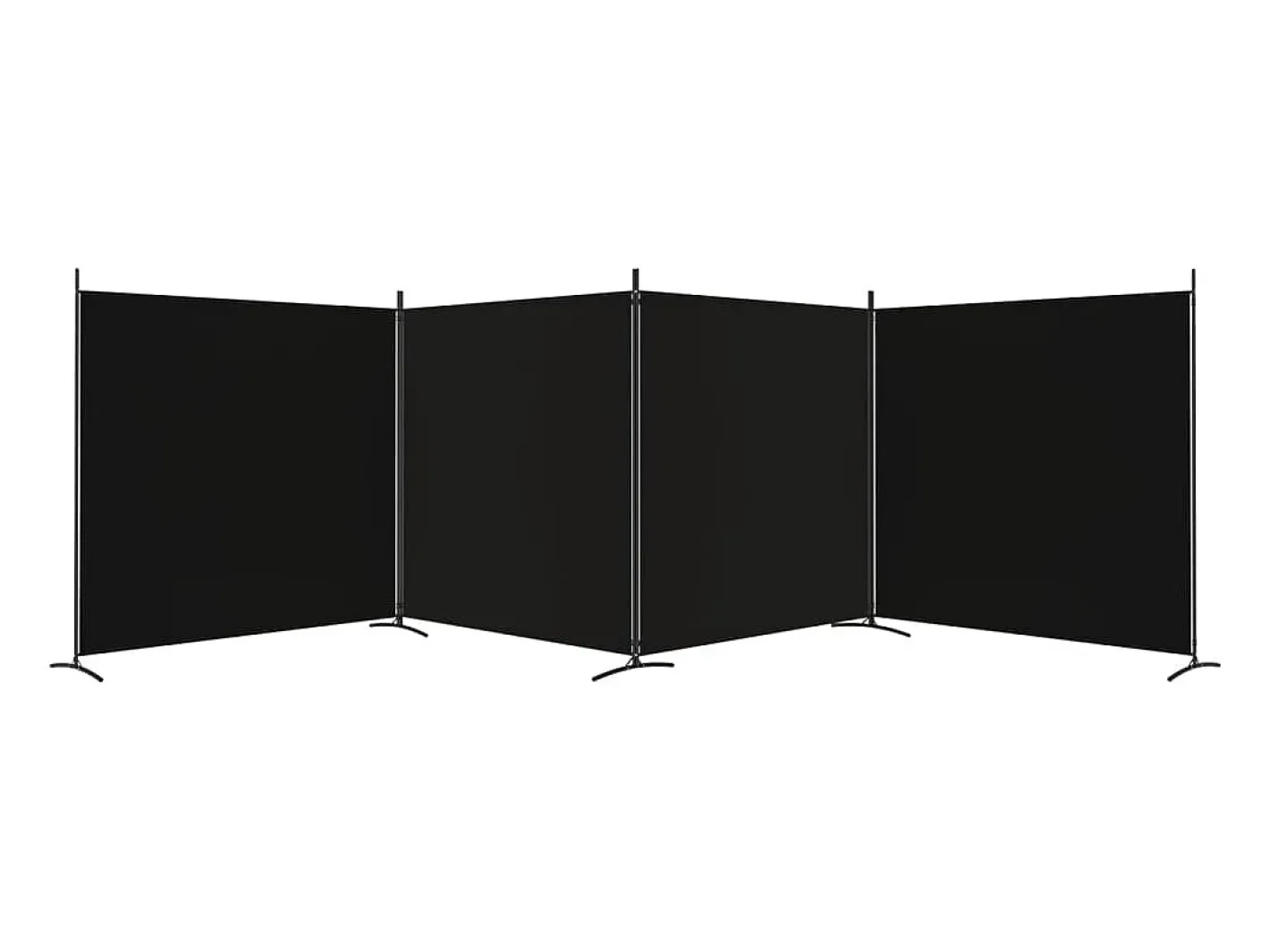 Mampara divisoria de 4 paneles Tela Negra 698x180 cm Negro Hot
