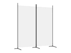 Discount Mampara divisoria de 2 paneles Tela Blanca 175x180 cm Blanco