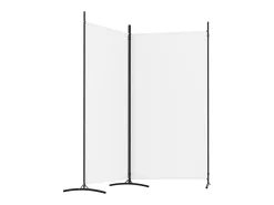 Discount Mampara divisoria de 2 paneles Tela Blanca 175x180 cm Blanco