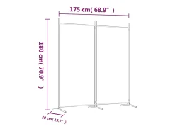 Discount Mampara divisoria de 2 paneles Tela Blanca 175x180 cm Blanco