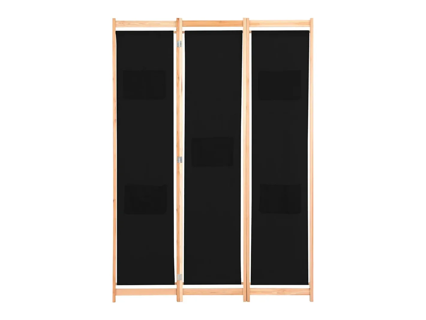 Mampara divisoria de 3 paneles Tela Negra 120x170x4 cm Negro New