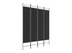 Discount Mampara divisoria de 4 paneles Tela Negra 160x200 cm Negro
