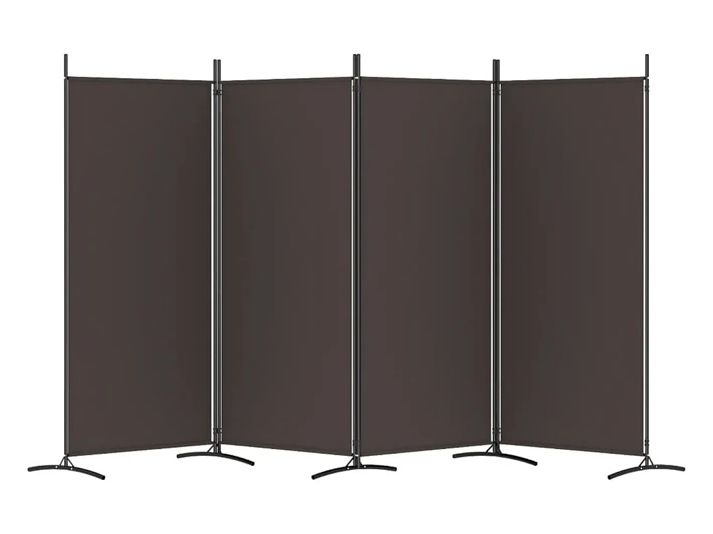 Biombo-Mampara divisoria de 4 paneles Marrón 346x180 cm Tela Marru00f3n