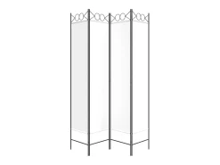 Mampara divisoria de 4 paneles Tela Blanca 160x200 cm Blanco