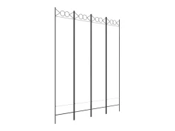 Mampara divisoria de 4 paneles Tela Blanca 160x200 cm Blanco