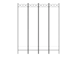 Mampara divisoria de 4 paneles Tela Blanca 160x200 cm Blanco