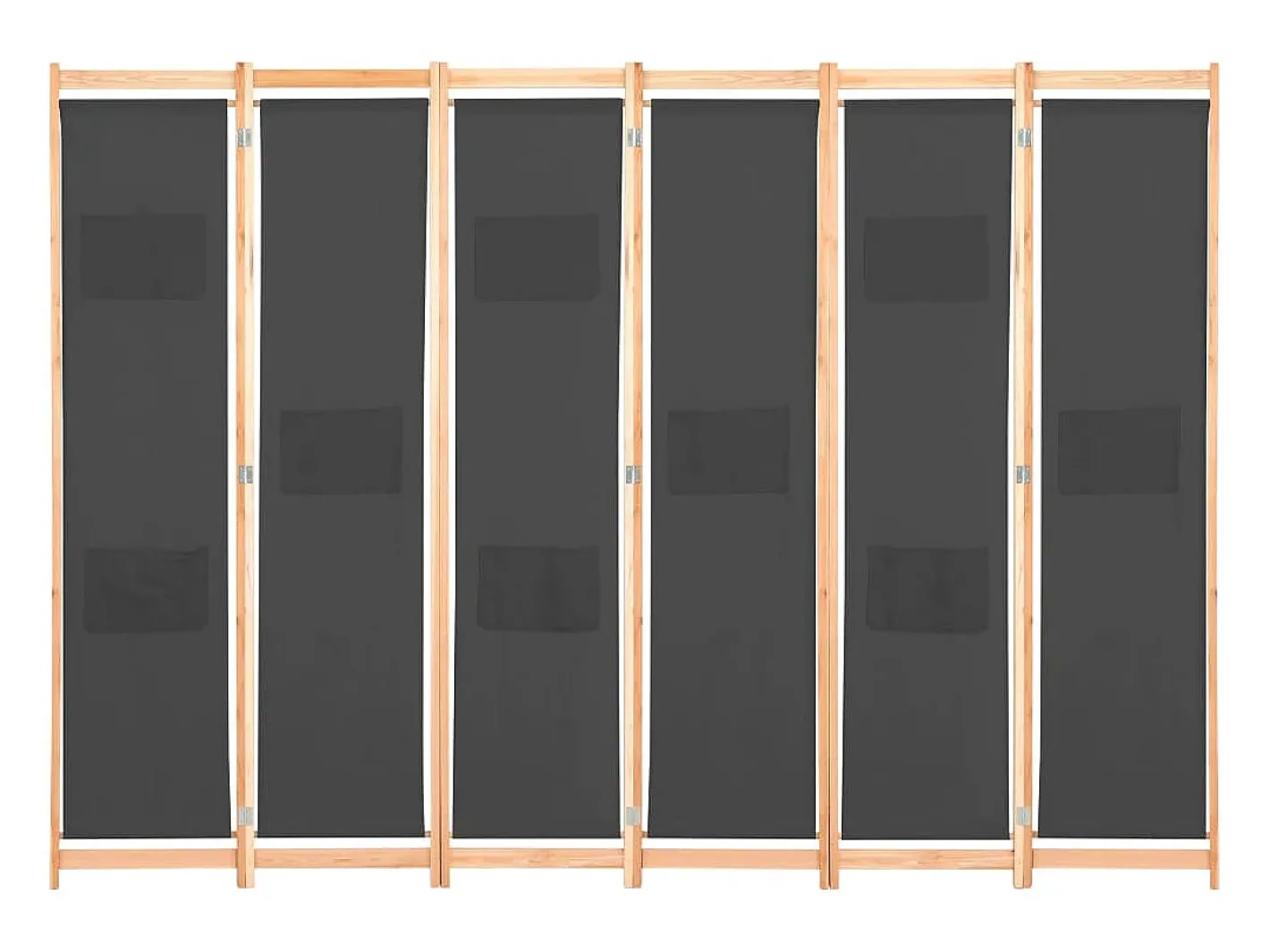 Biombo-Mampara divisoria de 6 paneles 240 x 170 x 4 cm Tela Gris