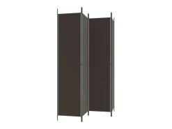 New Mampara divisoria de 4 paneles Marrón 200x220 cm Tela Marru00f3n