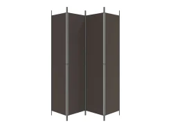 New Mampara divisoria de 4 paneles Marrón 200x220 cm Tela Marru00f3n