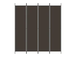 New Mampara divisoria de 4 paneles Marrón 200x220 cm Tela Marru00f3n
