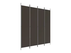 New Mampara divisoria de 4 paneles Marrón 200x220 cm Tela Marru00f3n
