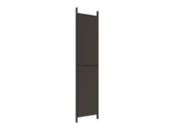 New Mampara divisoria de 4 paneles Marrón 200x220 cm Tela Marru00f3n