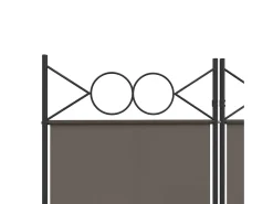 Biombo-Mampara divisoria de 6 paneles Antracita 240x200 cm Tejido Gris
