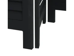Biombo-Mampara divisoria de 5 paneles en madera maciza de paulownia negra Negro