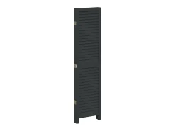 Biombo-Mampara divisoria de 5 paneles en madera maciza de paulownia negra Negro