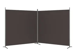Mampara divisoria de 2 paneles Marrón 348x180 cm Tela Marru00f3n Online