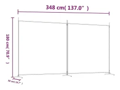 Mampara divisoria de 2 paneles Marrón 348x180 cm Tela Marru00f3n Online