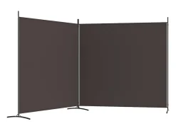 Mampara divisoria de 2 paneles Marrón 348x180 cm Tela Marru00f3n Online