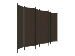 Mampara divisoria de 6 paneles Marrón 300x180 cm Marru00f3n