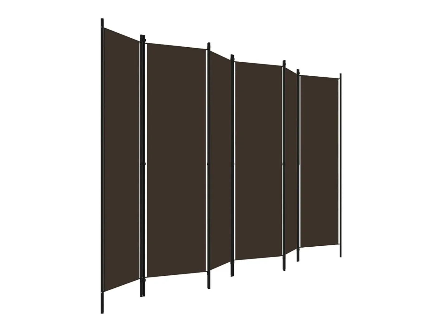 Mampara divisoria de 6 paneles Marrón 300x180 cm Marru00f3n