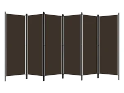 Mampara divisoria de 6 paneles Marrón 300x180 cm Marru00f3n