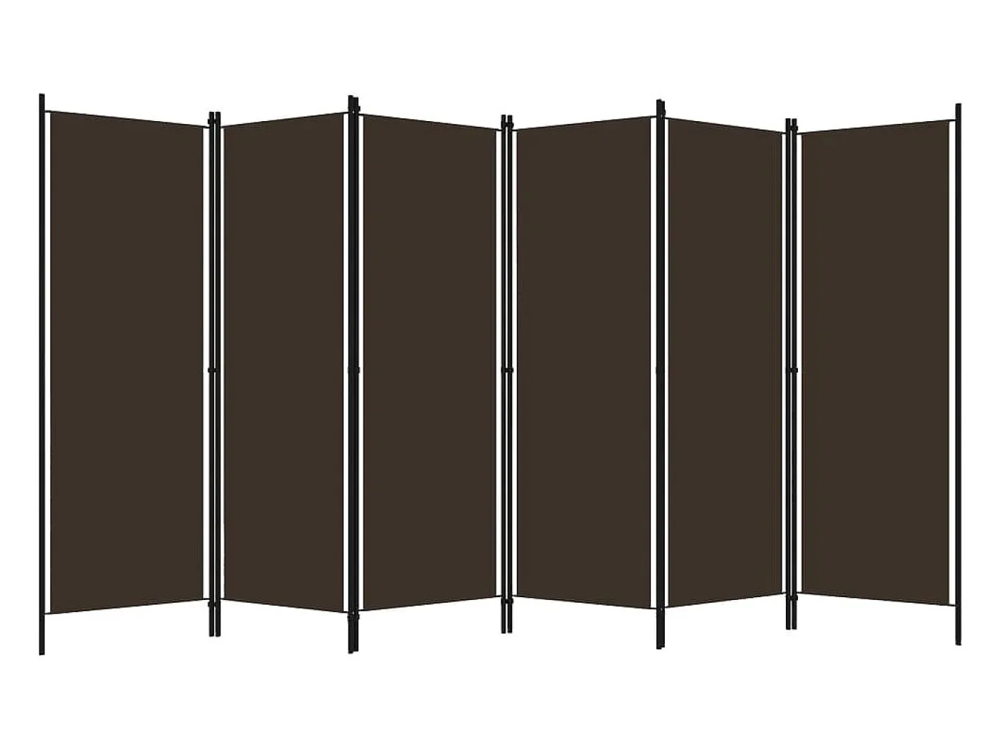 Mampara divisoria de 6 paneles Marrón 300x180 cm Marru00f3n