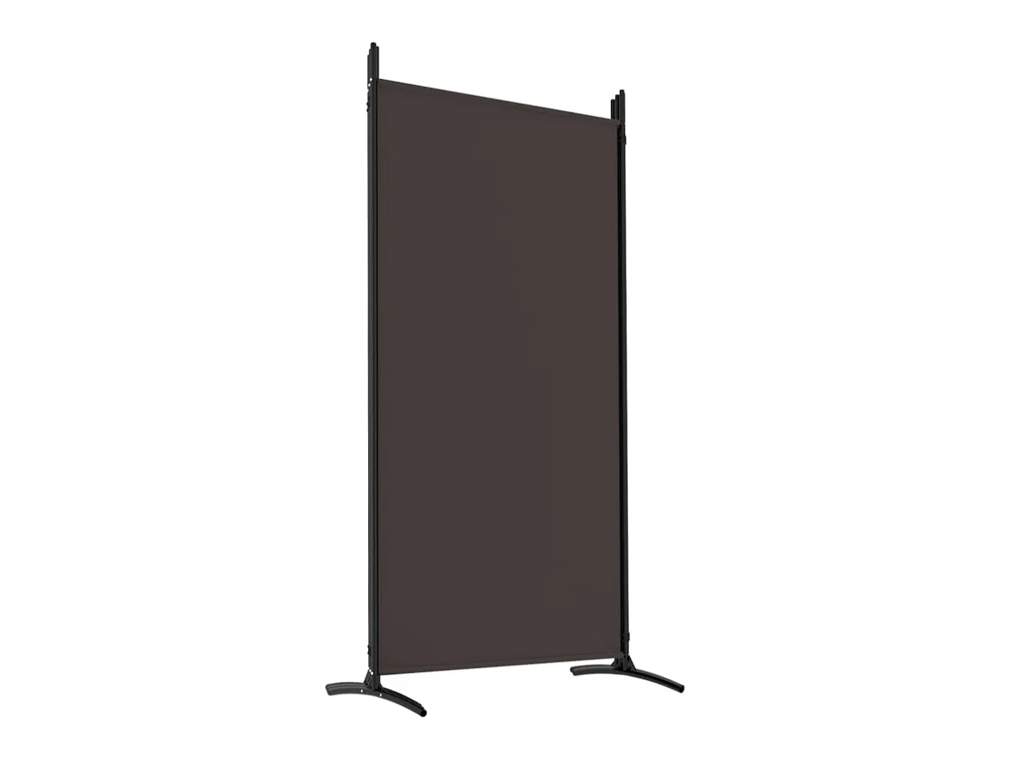 Biombo-Mampara divisoria de 5 paneles Marrón 433x180 cm Tela Marru00f3n