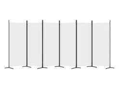 Mampara divisoria de 6 paneles Tela Blanca 520x180 cm Blanco New