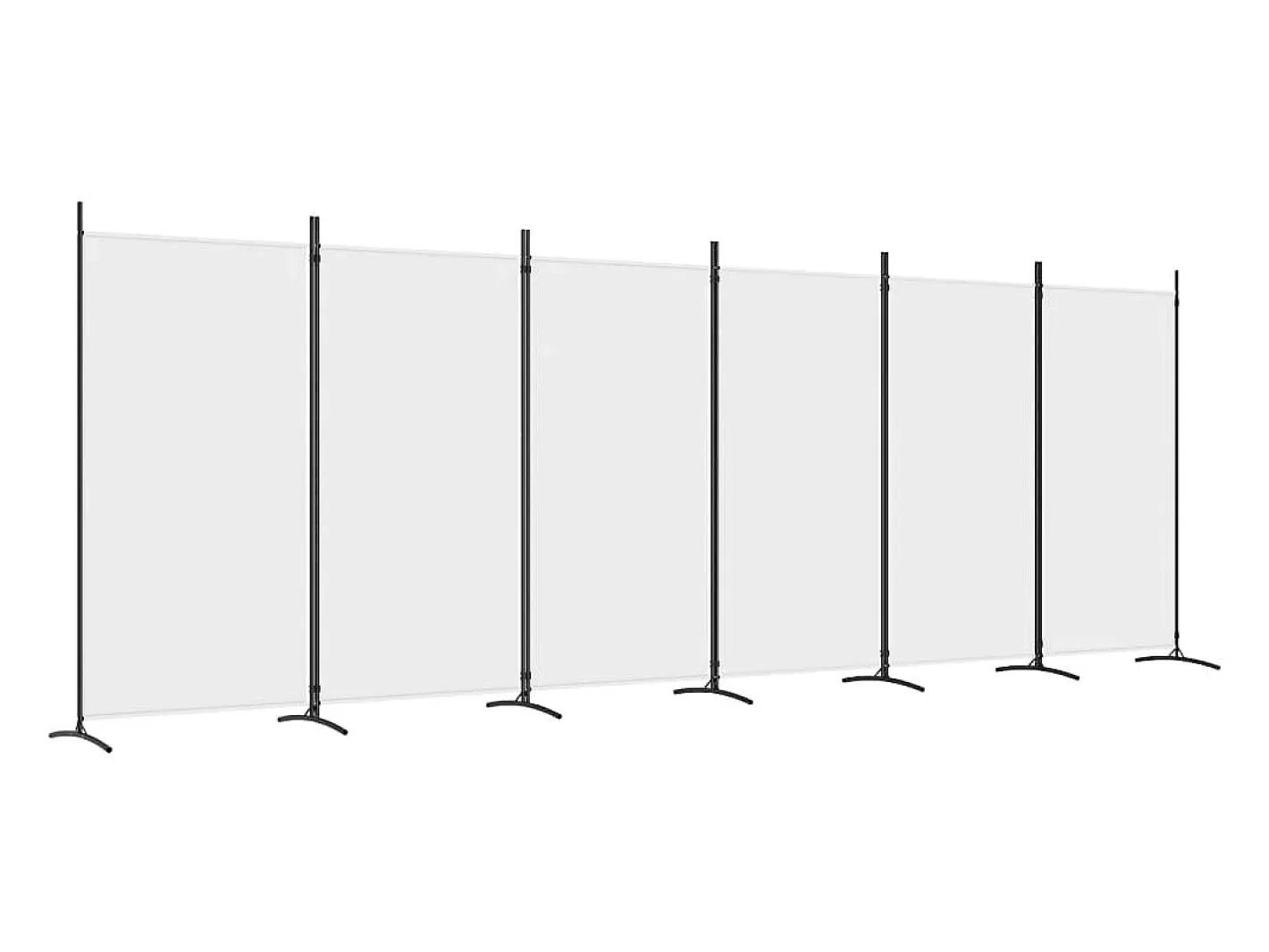 Mampara divisoria de 6 paneles Tela Blanca 520x180 cm Blanco New